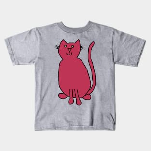 Viva Magenta Cat Color of the Year 2023 Kids T-Shirt